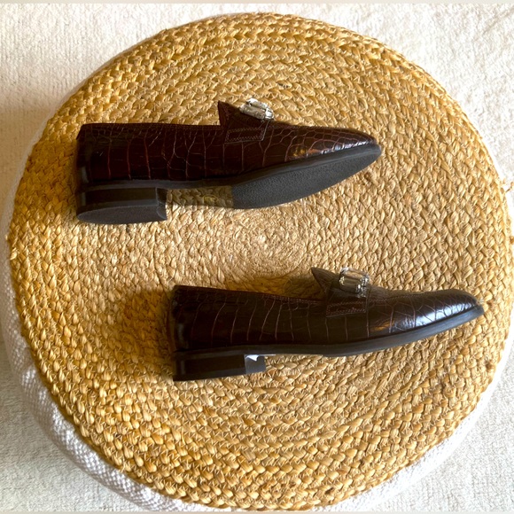 Gorgeous Chocolate Brown Leather Loafers with Gemstone Detail—Browns Couture - Picture 2 of 7